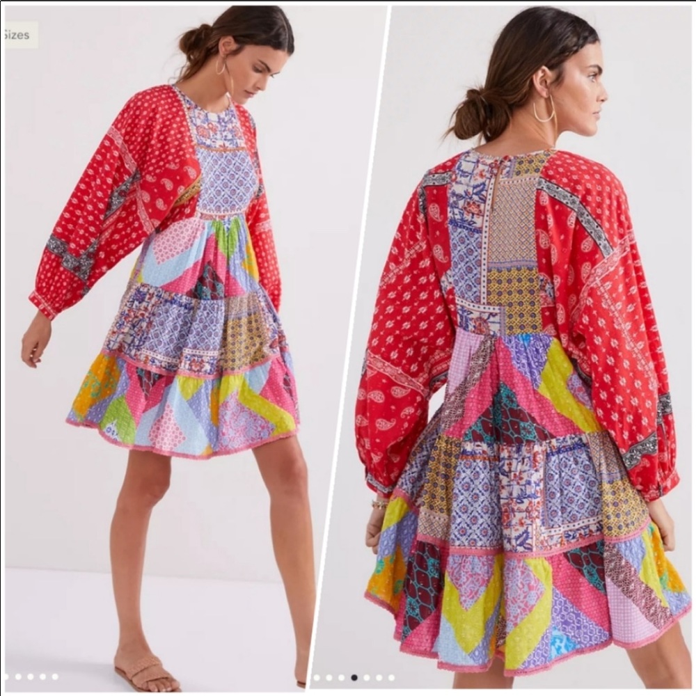 ANTHRO NWT LET ME BE PATCHWORK DRESS 🍉